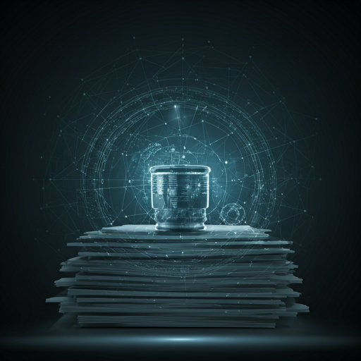 Structured legal documents and refined intelligence-focused visual style with elegant lighting